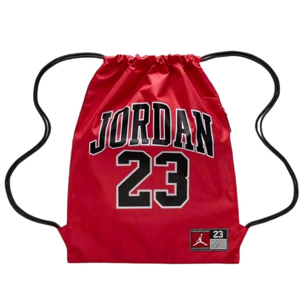 Nike Air Jordan 23 Jersey Gym Sack Backpack Bred Red / Black Bulls 9A0757-R78 - Picture 1 of 3